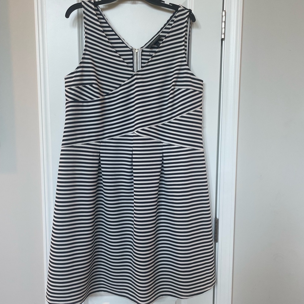Lane Bryant Navy strip sleeveless dress 
Size 18